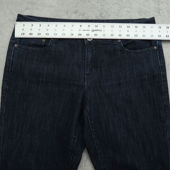 DKNY Jeans Women's Size 12 Blue Mid-Rise Straight Denim Dark Wash 26.5" Inseam - Picture 13 of 14